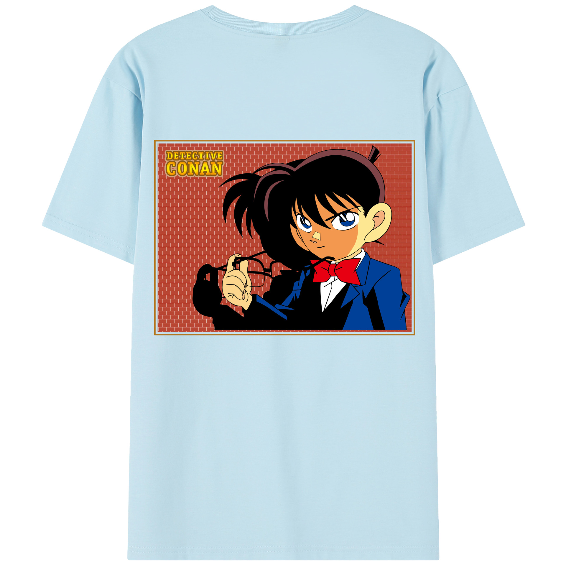 （画像用） 名探偵コナン 江戸川 コナン Detective Conan Conan Edogawa 綿100％半袖Tシャツ（背面プリント）
